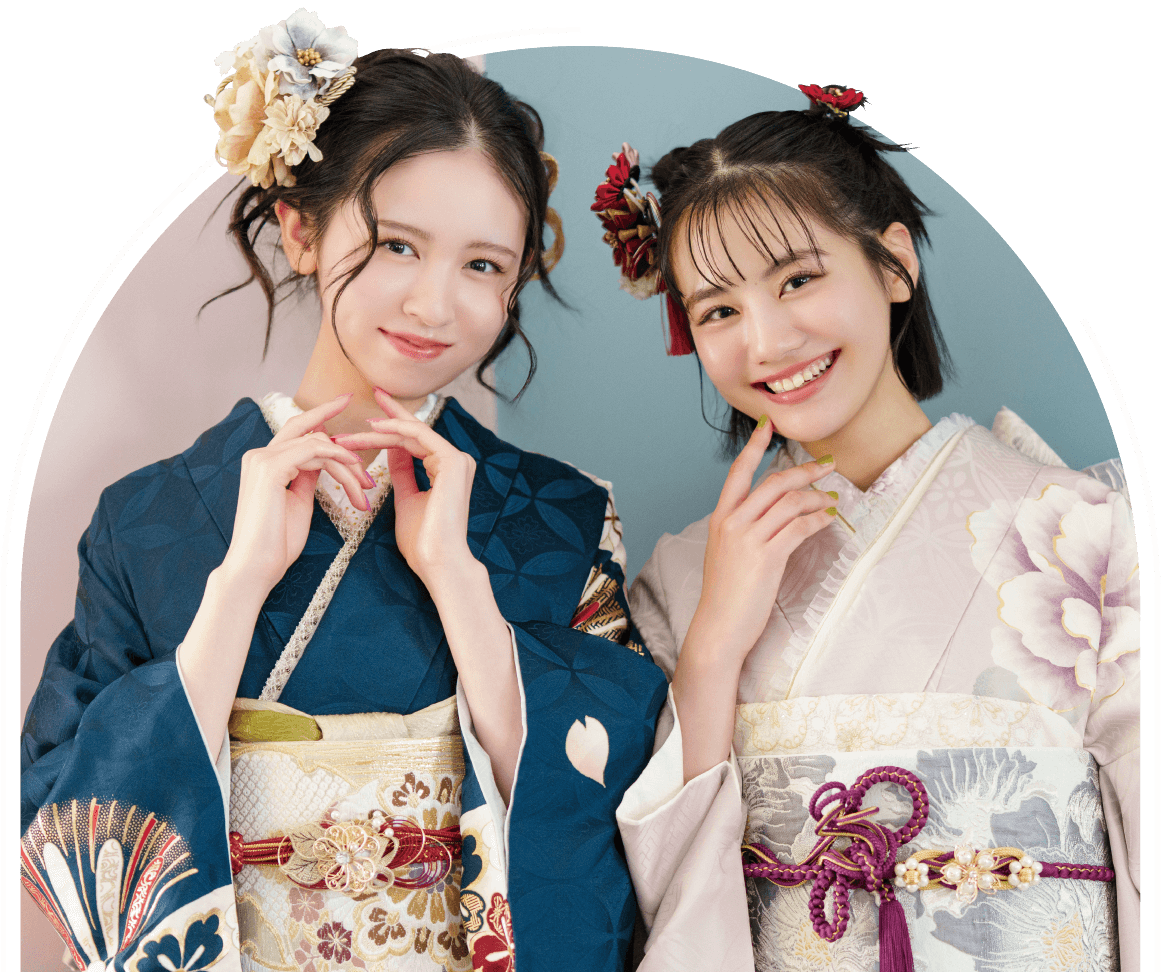 着物を着た2人の女性