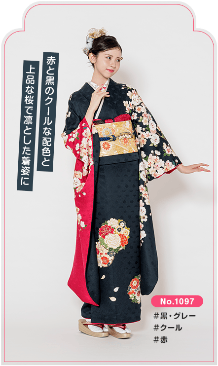 振袖No.1097クール黒赤