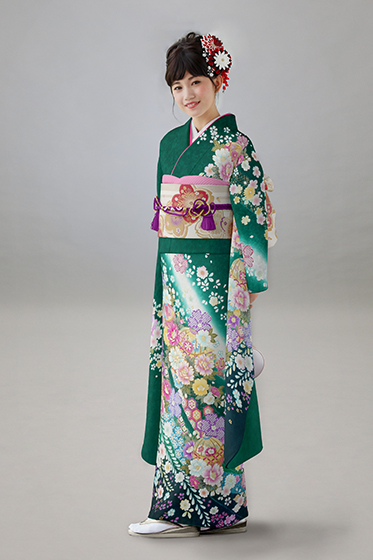 No.298 【正絹 京友禅】パステルカラーの梅の花が一面に咲き誇る、格式 