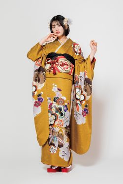 410z1〇京都きもの友禅 振袖 銀通し 長襦袢付き ラインストーン〇成人式 No.2478 【ブランド振袖】華徒然×吉木千沙都 HT182｜成人式の