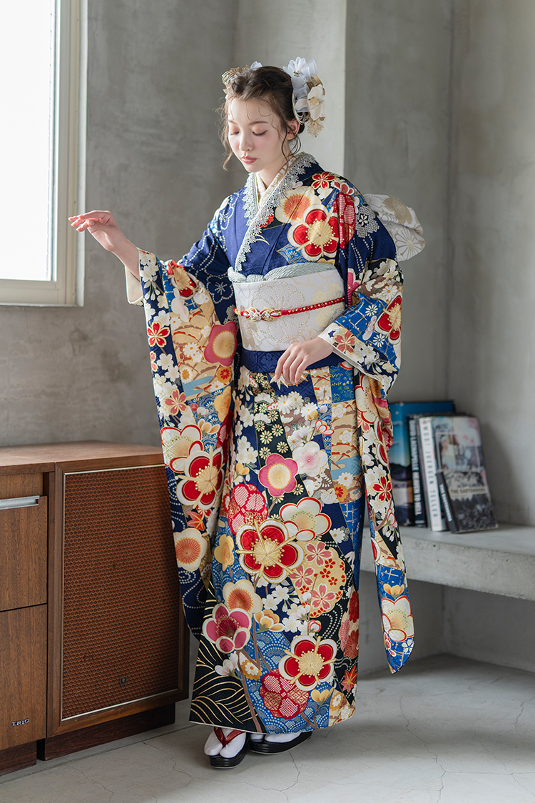 502z8〇京都きもの友禅 人気色 振袖 身幅広め 地紋 雪輪文〇成人式 結婚式 P1117_image.jpg