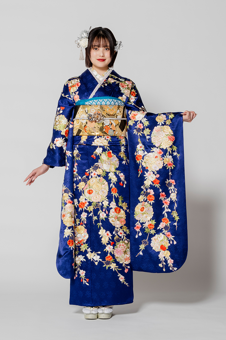 ◇【可憐なお花のお振り袖】刺繍と金糸使い 京友禅 銀通し 金駒刺繍 2 