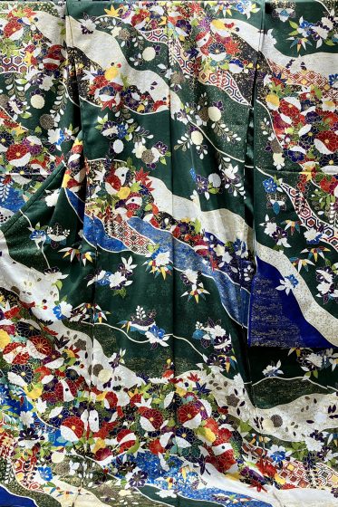 正絹　緑　古典