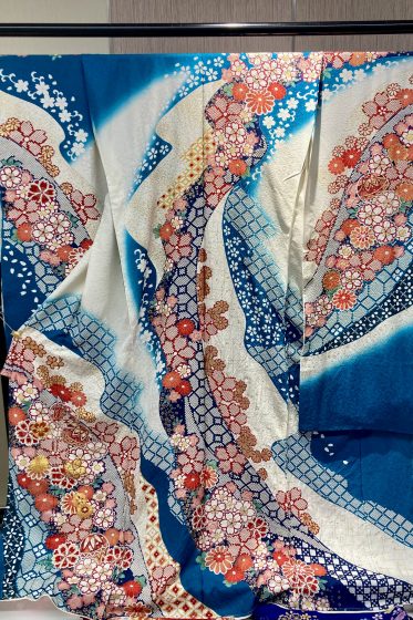 正絹　桃山絞り